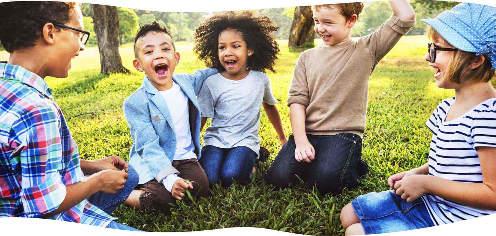 Children Laughing and Playing in Park